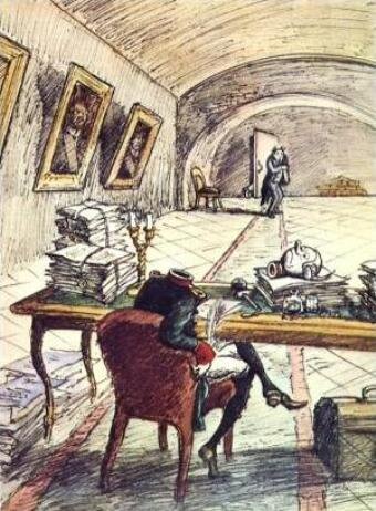 Брудастый, Дементий Варламович. Иллюстрация Кукрыниксов (http://literatura5.narod.ru/s_shedrin_history1.html)