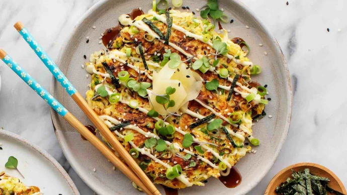 Легкий и быстрый ужин! Окономияки Японская кухня