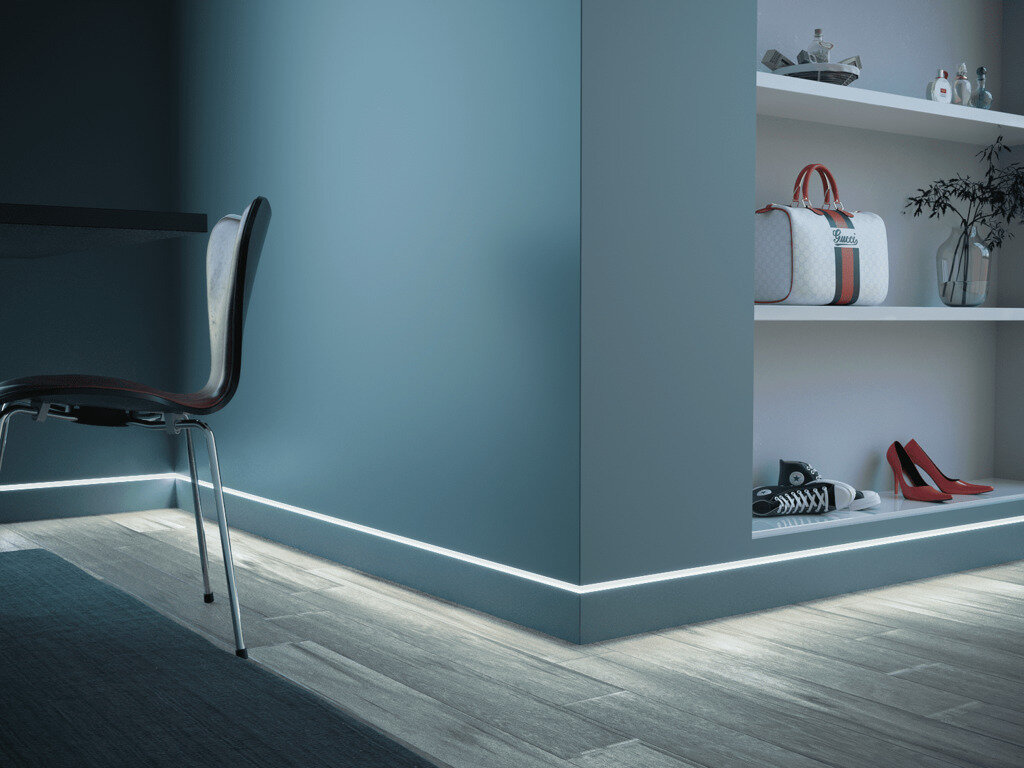 Плинтус-невидимка с подсветкой 