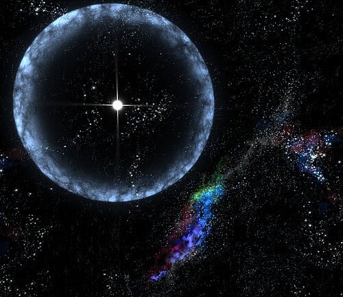 27 декабря 2004 года, всплеск гамма-лучей, прибывших в нашу солнечную систему от SGR 1806-20 (изображено в представлении художника). Взрыв был настолько мощным, что воздействовал на атмосферу Земли на расстоянии свыше 50 000 световых лет