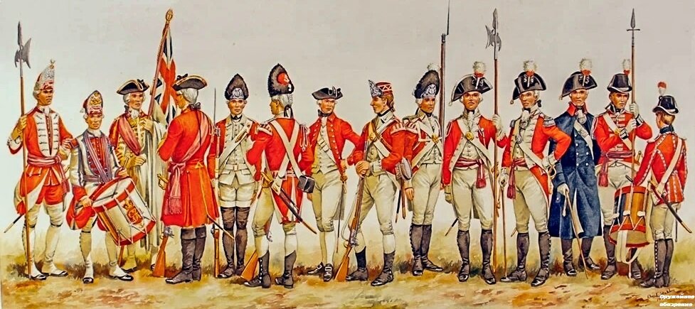 Британские солдаты одетые в отлицительную униформу красного цвета