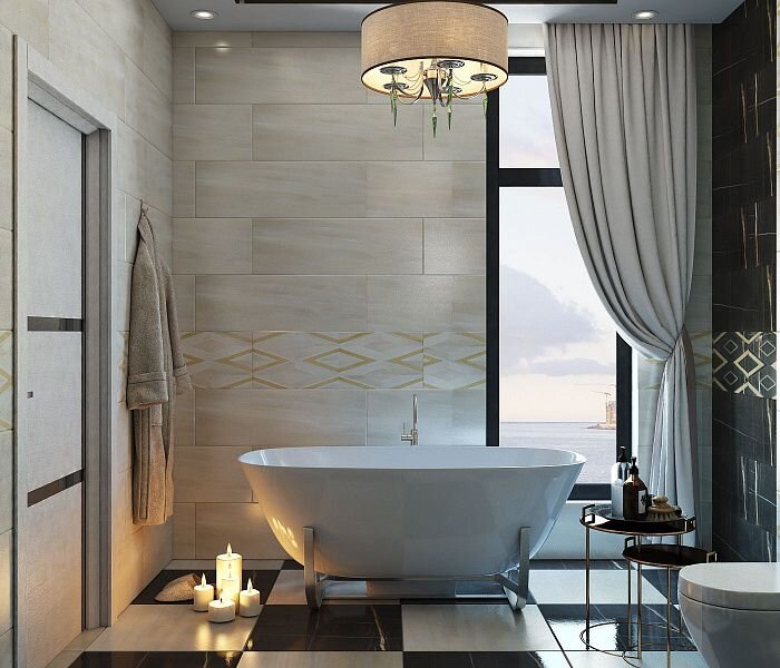 Дизайн интерьера ванной комнаты, компания Домострой