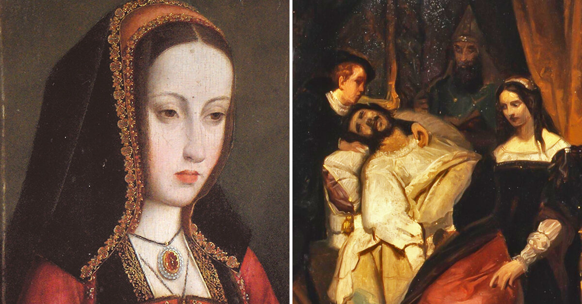 Хуана Безумная. На втором фото Хуана Безумная и ее умирающий муж, герцог Филипп Красивый