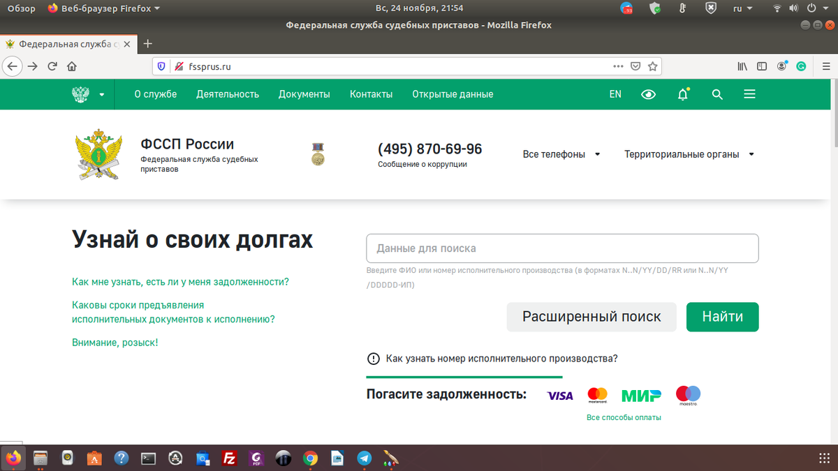 Проверка по базе ФССП. Источник фото: личный архив.