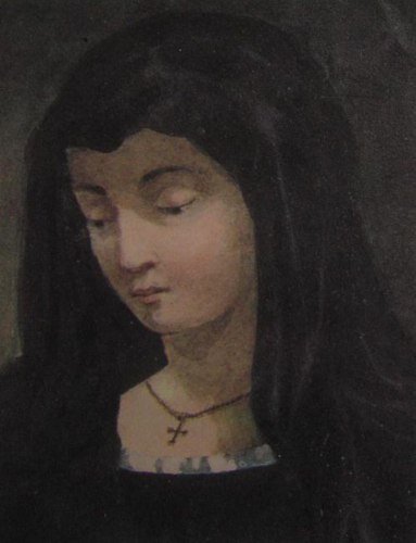 Портрет Вареньки Лопухиной. Карандаш  М. Ю. Лермонтова.