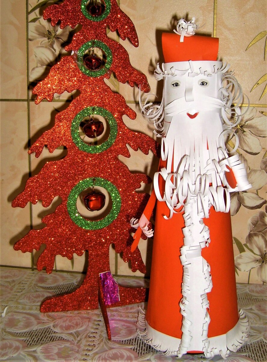 Мастер-класс по новогоднему декору «Дед Мороз» бутылки шампанского из фетра: