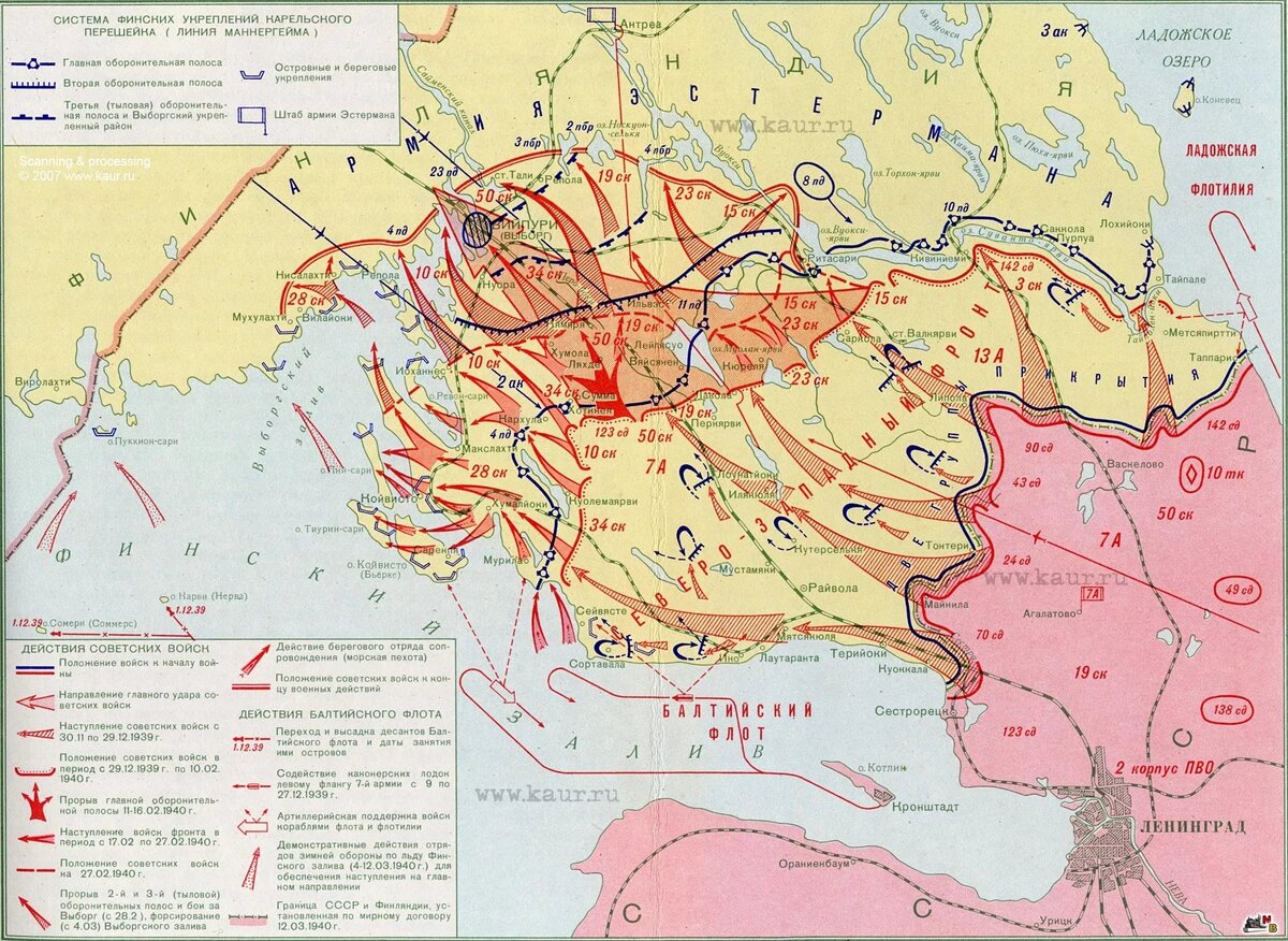 Советско финляндская война карта