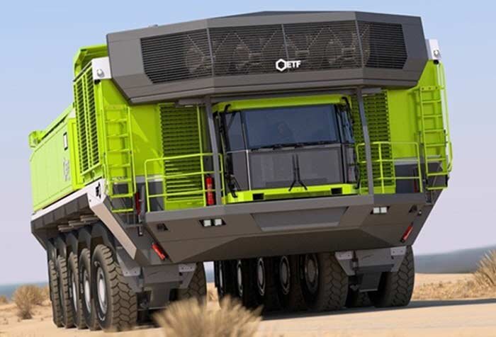 1 Самосвал ETF Mining Equipment – 760 тонн

У самого большого самосвала в мире пока даже нет своего имени. Известно, что его произвели в Словении в компании ETF Mining Equipment в 2018 году и пока в единственном экземпляре. А еще то, что своего ближайшего конкурента по грузоподъемности он превосходит на 69%!