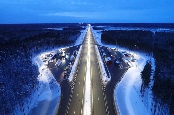 Автодорога из Плесецка в Кенозерье зимой