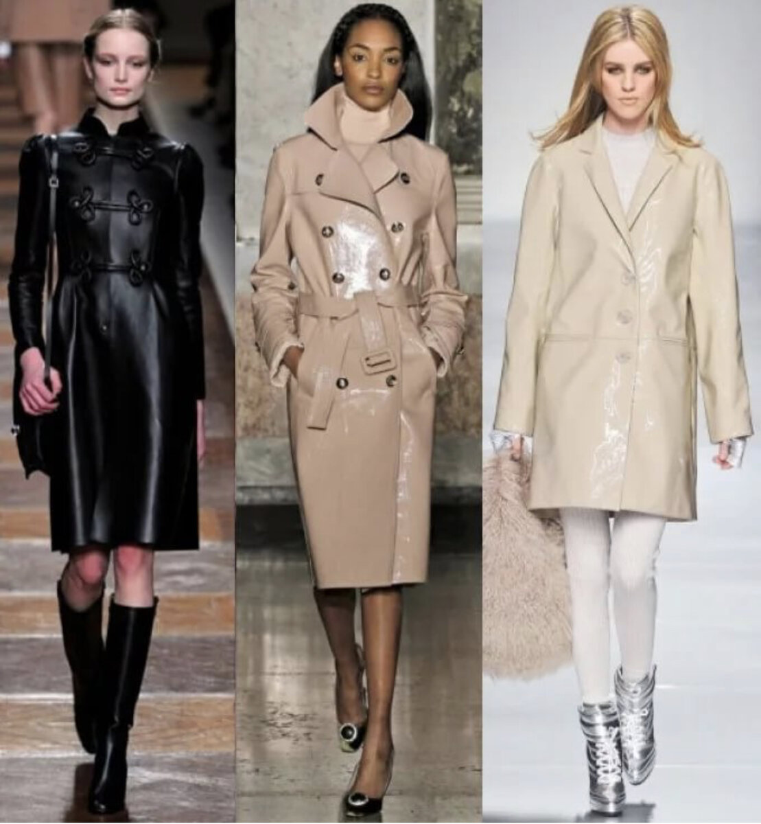 Модные кожаные пальто Весна 2021 женские