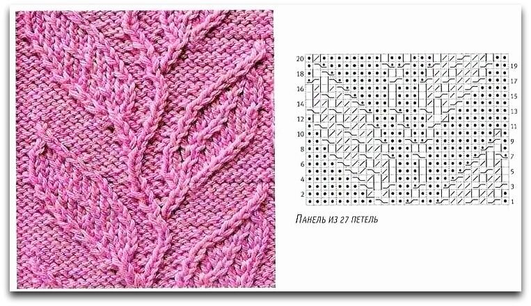 Листики из перекрещенных петель