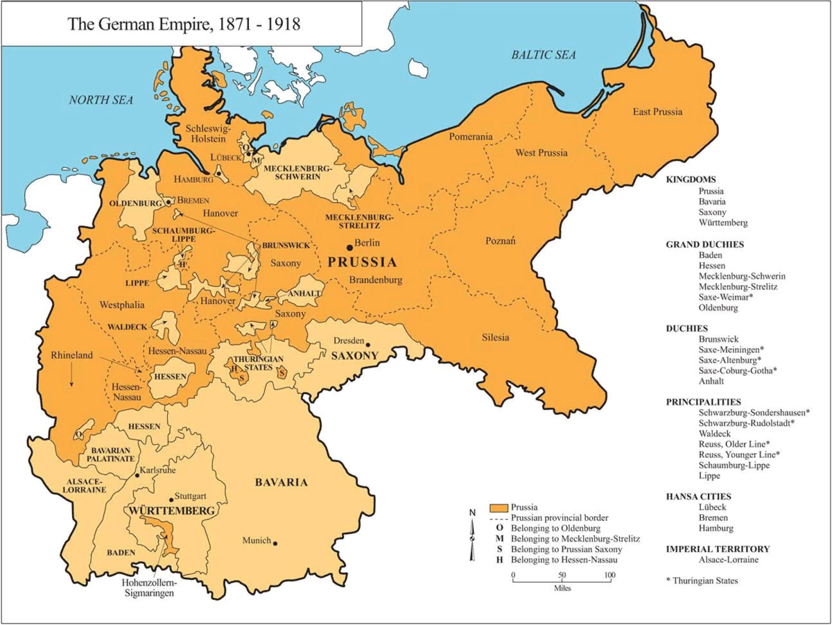 Карта германской империи 1914