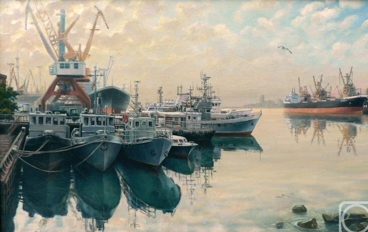 Рассказ // На илл.: Владимир Рогов. Порт. Тихое утро