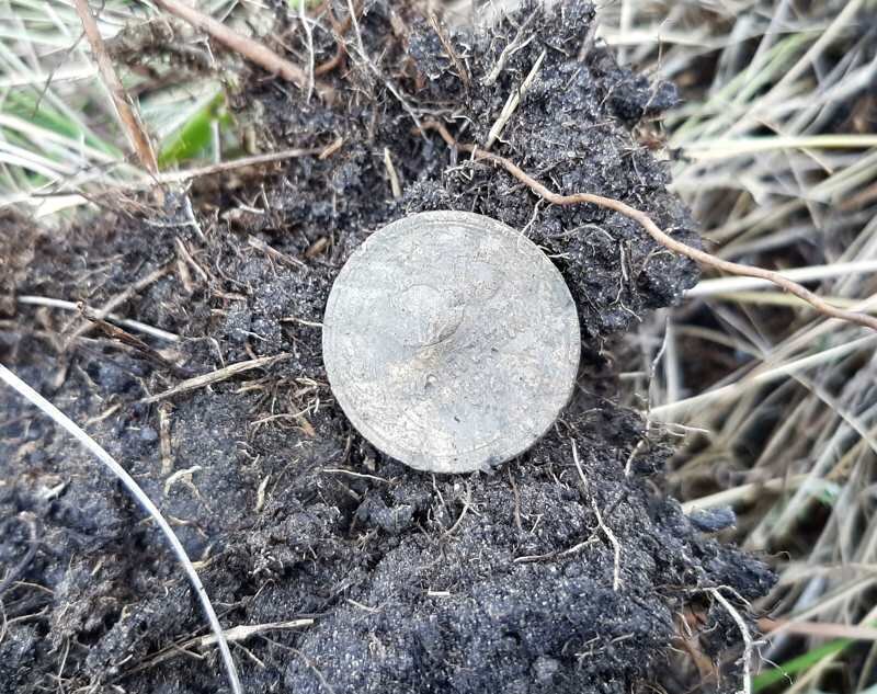 На фото не очень хорошо видно, что 5 копеек 1946 года сильно деформирована по плоскости, зато это явный признак дороги.