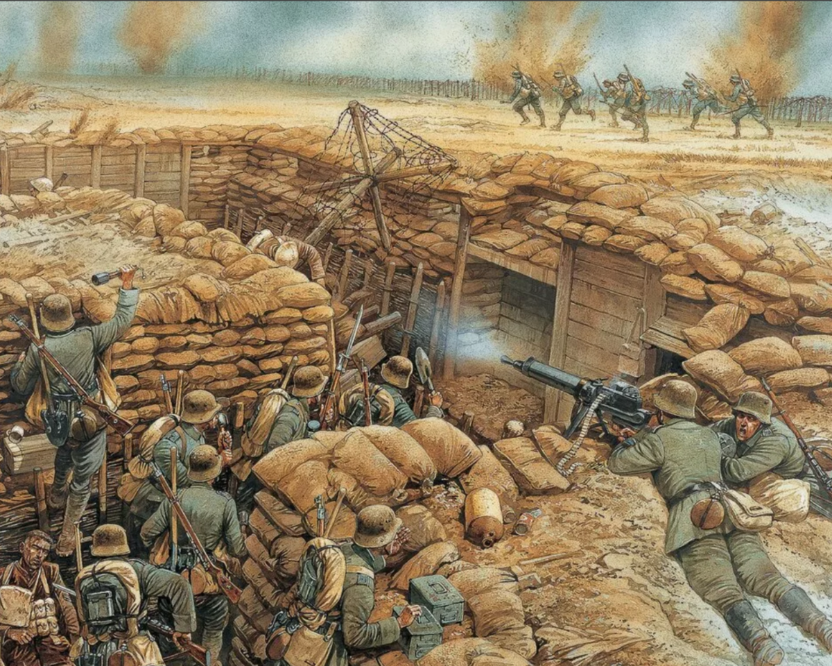 Стычка в окопах около Камбре в 1917 году. Питер Деннис, 1998 год. Источник: Дилетант