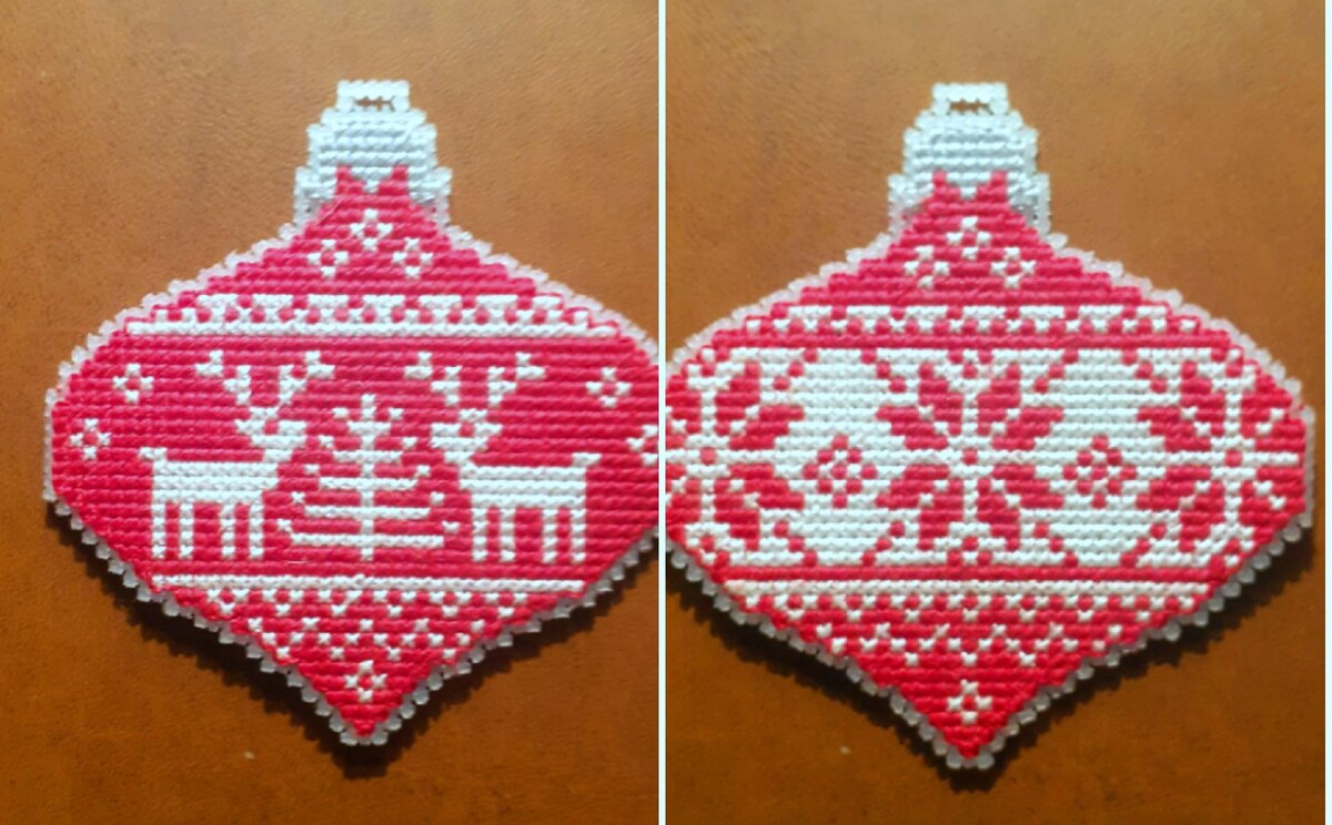 елочная игрушка "Скандинавия" вышивала Маргарита Макарова