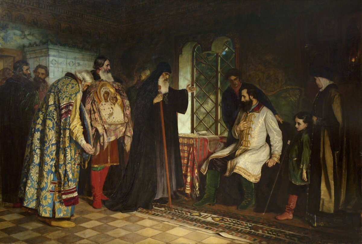 Василий Савинский "Нижегородское посольство у князя Дмитрия Пожарского". 1882 г. Краснодарский музей им. Ф. А. Коваленко 