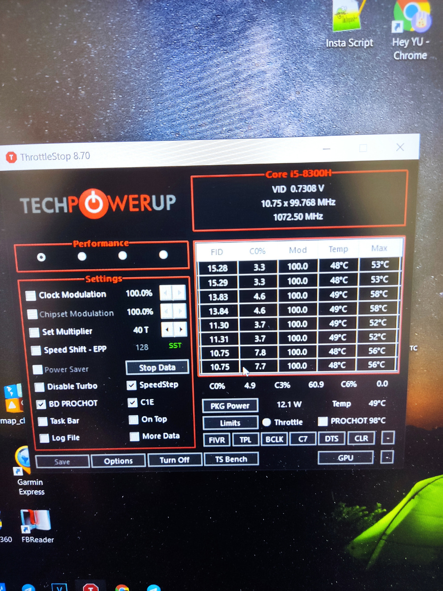 Стабильность и нагрев процессора нужно регулировать программой ThroattleStop