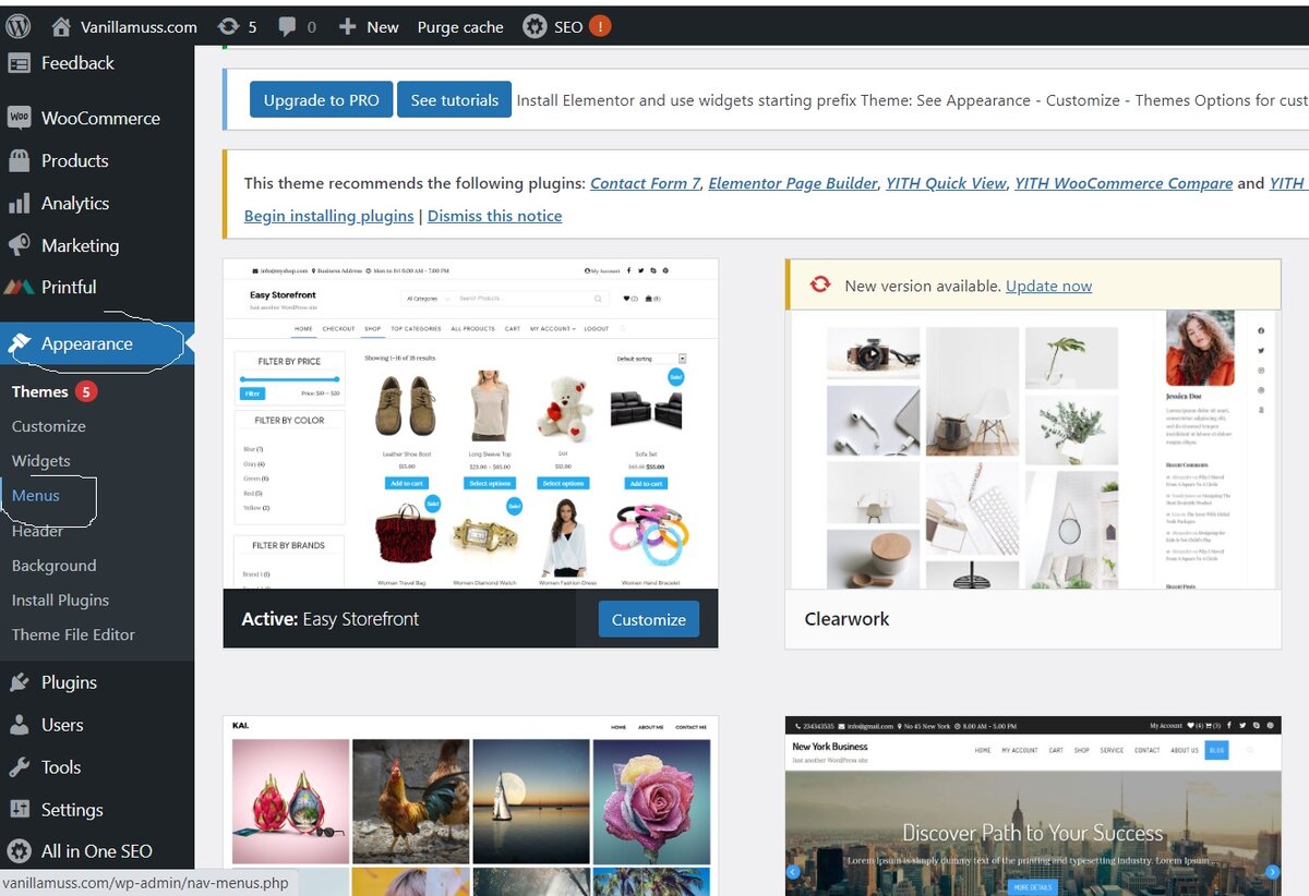 Скрин шот из админки