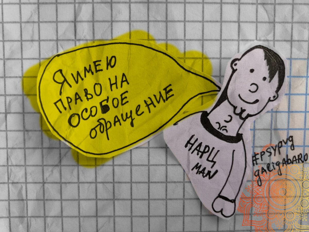 Мужчина - нарцисс (как, впрочем, и женщина) уверен, что имеет право на особое обращение и законы, правила морали не для него писались. Он словно голый король (как на картинке 2 от нейросети в карусели). Он требует повиновения и поклонов.