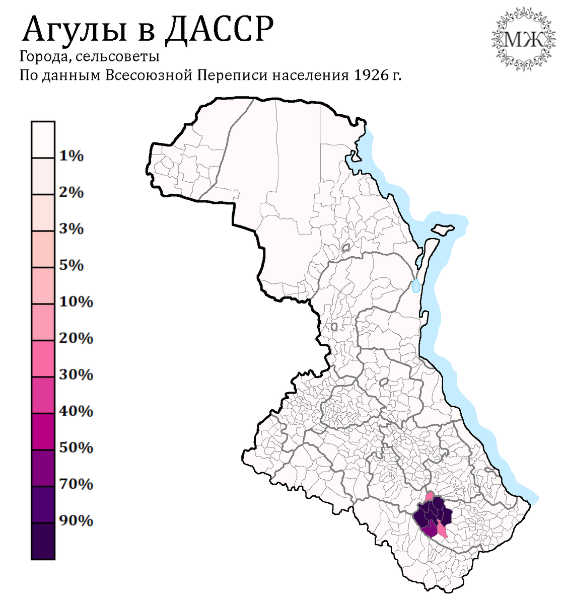 Карта дагестанской асср