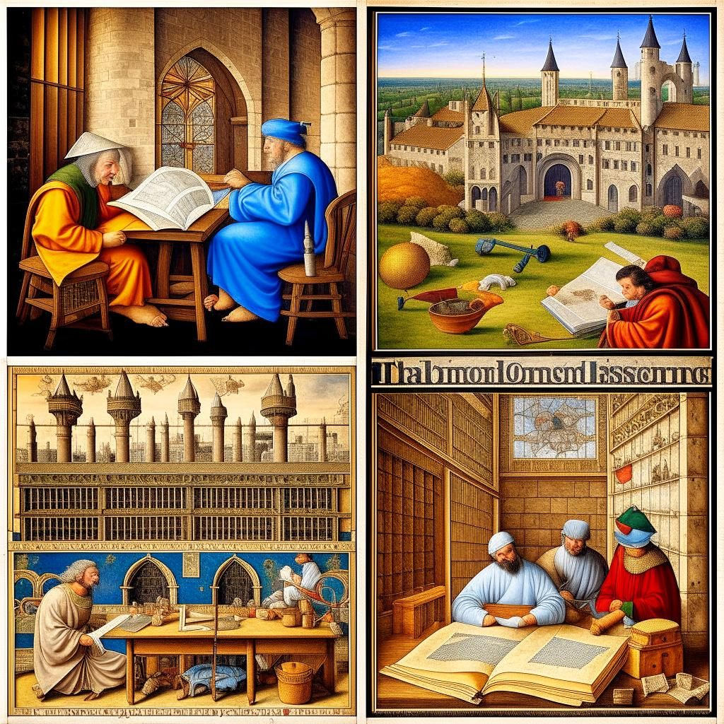 Средневековые университеты. Изображение сгенерировано нейросетью Kandinsky 2.2 на основании текстового описания авторов статьи 
