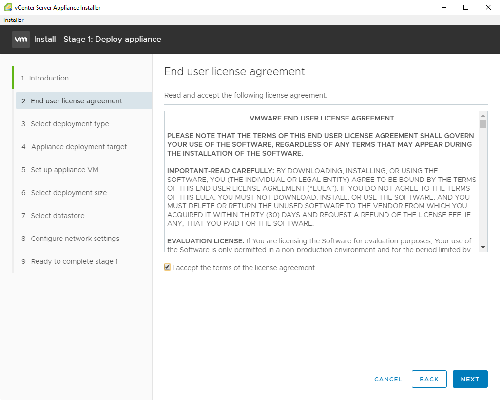 Vcenter server appliance 6.7. Установка VCENTER Server Appliance.. Install VCENTER 6.7. End user License Agreement. Установка installation and use.