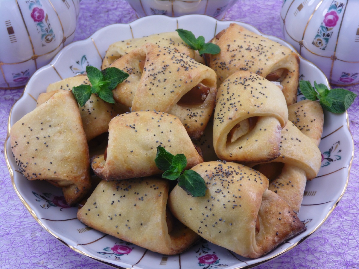 Творожные рогалики печенье из теста с творогом