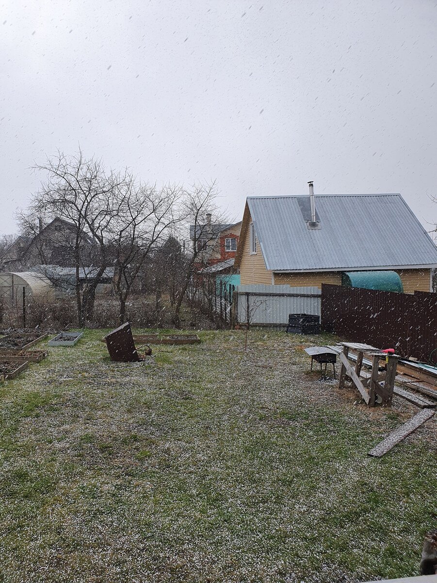 Погода была переменчивая сегодня, то град, то солнышко