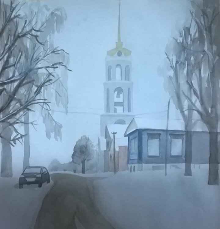 Рисунок сына. Ставшая родной Шуя.