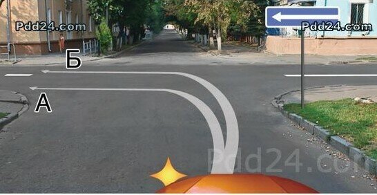По какой траектории Вам разрешается выполнить поворот налево?