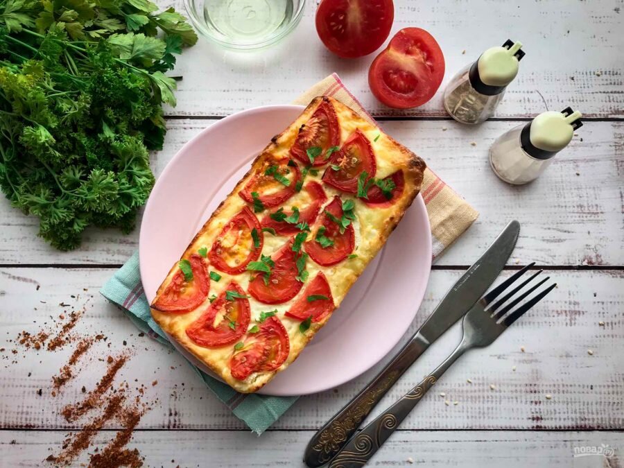 Творожная запеканка с томатами