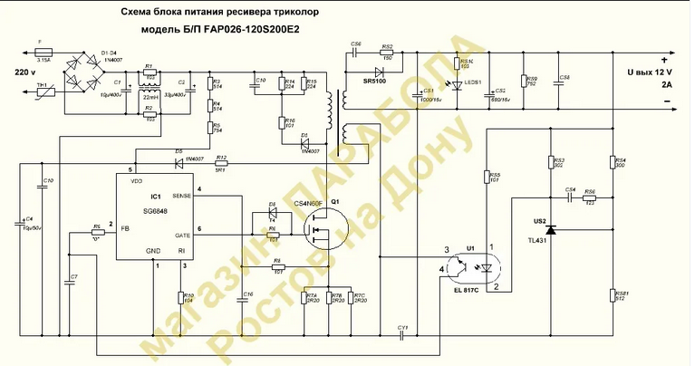 Промышленный блок питания 24В - 4.2А - 100Вт на контроллере LT1105 Промышленный,