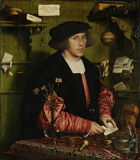 Ганс Гольбейн Младший (Hans Holbein the Younger). Портрет Георга Гизе (Portrait of Georg Gisze). 1532. Источник: https://en.wikipedia.org/wiki/Portrait_of_Georg_Giese
