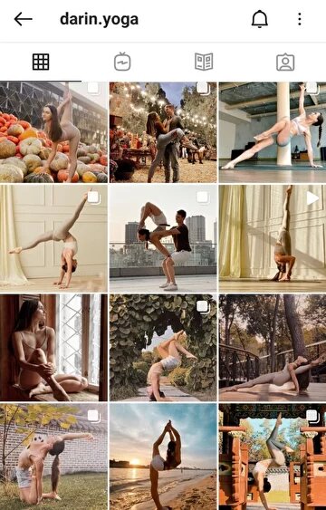 Как здесь. Очевидно, что это профиль девушки-йога. После такого визуала верится, что и в постах информация практическая и полезная — их хочется почитать.