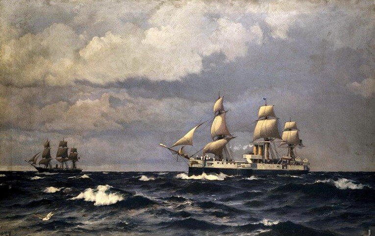Eduardo_de_Martino_-_Navios_de_guerra_em_alto_mar