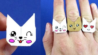 Кольцо котик из бумаги - Как сделать кольцо из бумаги