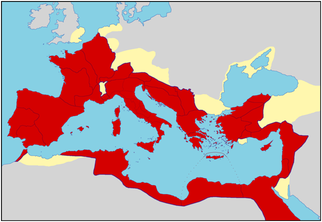 Карта Римской Империи в 14 г. н. э. Wikimedia Commons. 