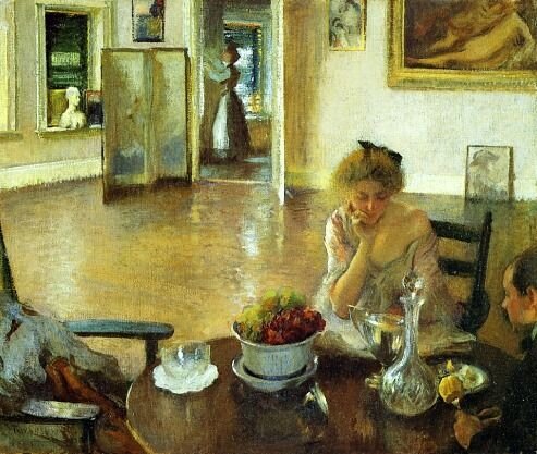 На обложке последних изданий романа используется фрагмент картины Edmund Tarbell «Breakfast Room» 1903. Точное попадание.