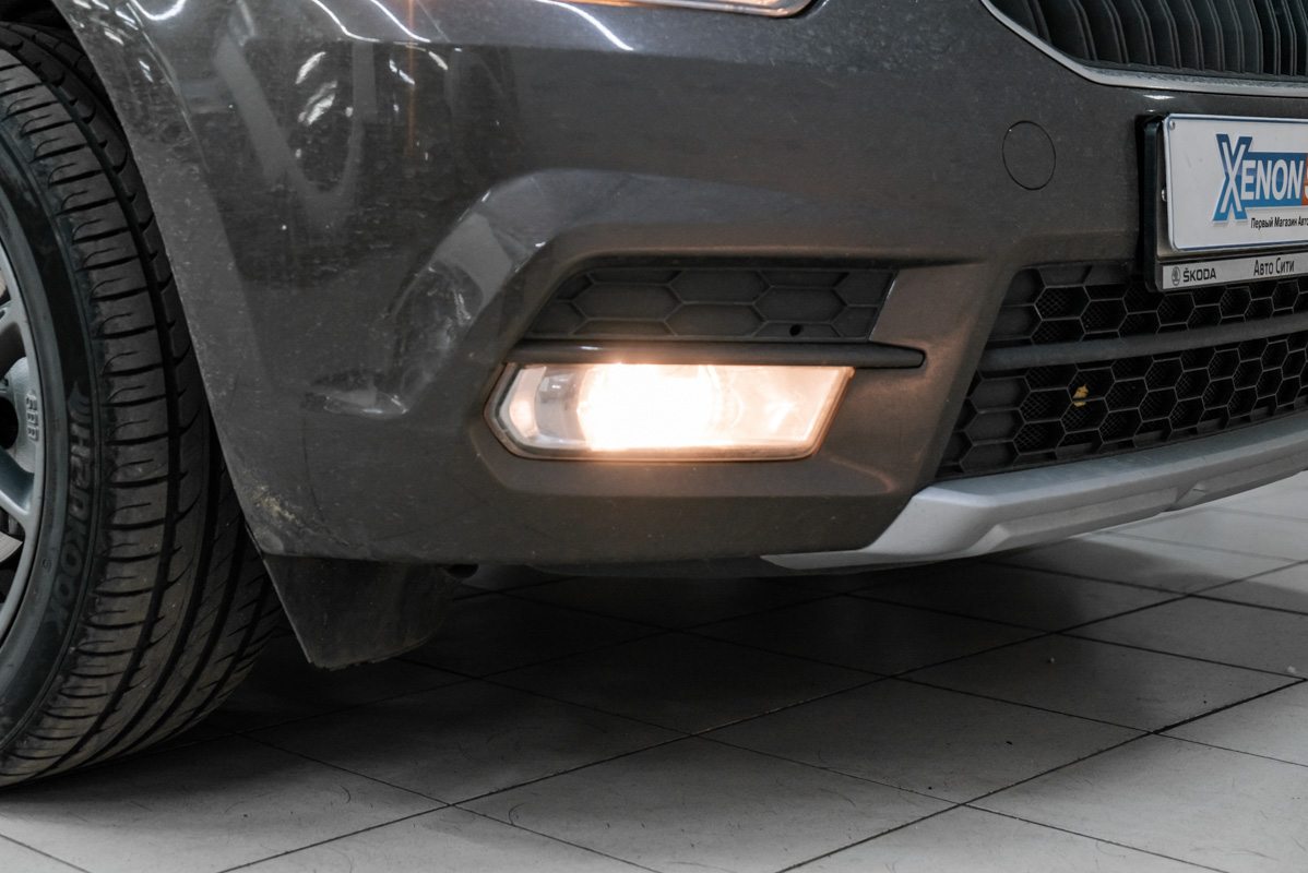 Свет ПТФ до замены ламп.