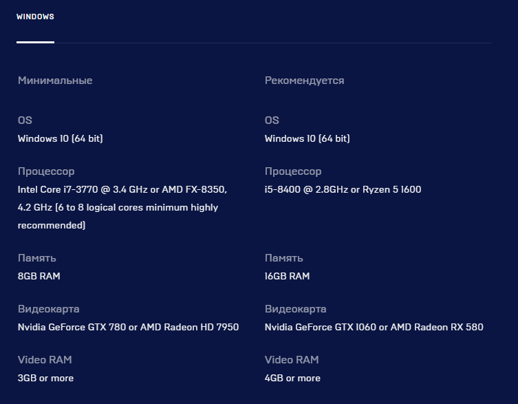 Системные требования