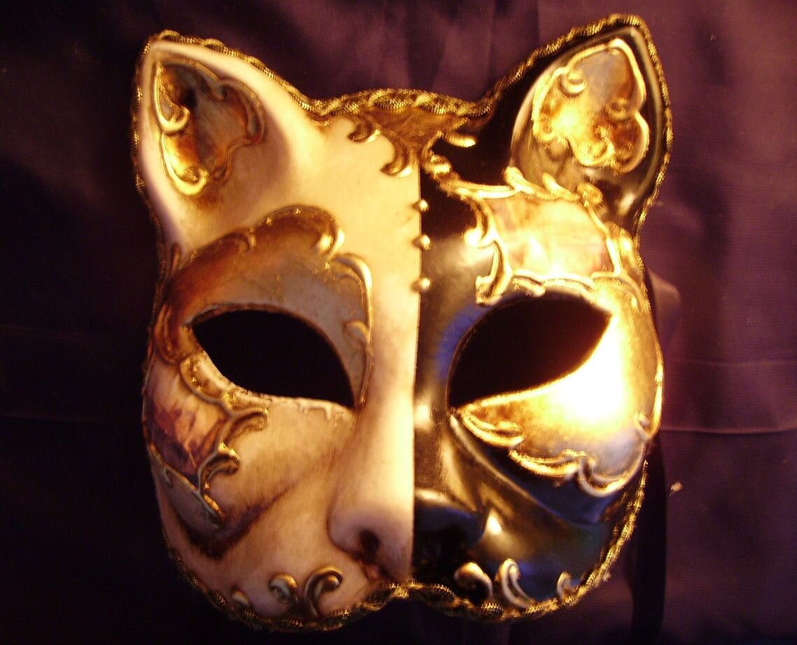 Как появились маски. Маска Ньяга Венеция. Венецианский карнавал маска Гатто. Ньяга маска венецианская мужская. Театральная маска Баута.