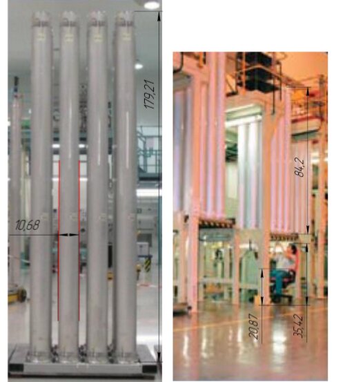 Методика определения геометрических размеров газовых центрифуг основана на определении требуемых геометрических размеров в относительных единицах, которые привязаны к стандартизированным размерам