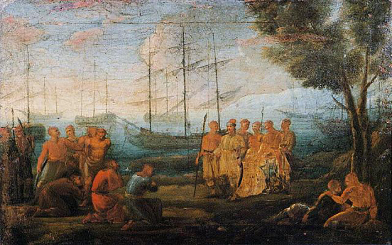 Турки сдаются Ламбросу Кацонису. Неизвестный художник