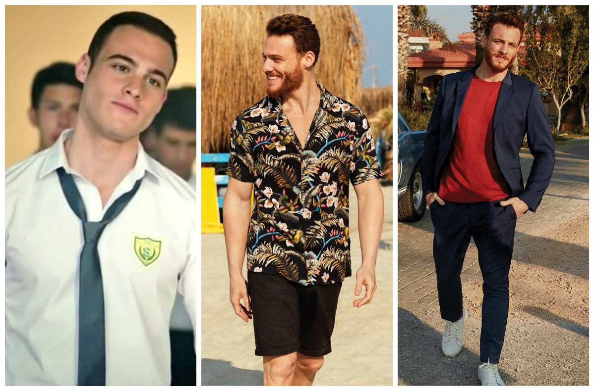 Керем Бюрсин в сериале «В ожидании солнца» и в наши дни / источник: кадр из сериала и Инстаграм Керема Бюрсина