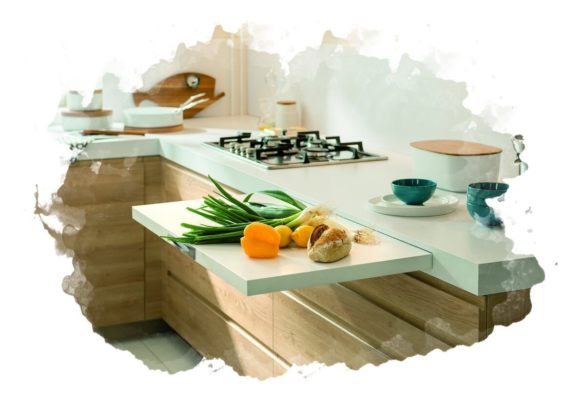 Встраиваемая дополнительная столешница на кухне