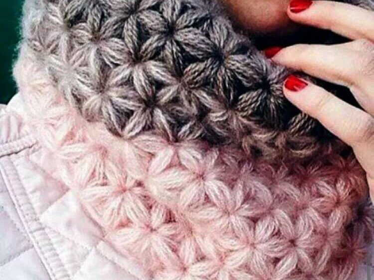 Вязание крючком Узоры Схема Звездочки Crochet Star Stitch pattern