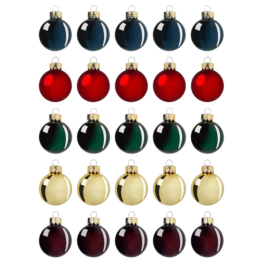 Украшение, шар, стекло разные цвета 3.5 см 599 ₽/ 25 шт