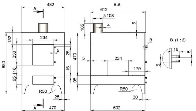 Чертежи для создания самой эффективной буржуйки. | ПРОРАБ: проекты и строительство | Дзен