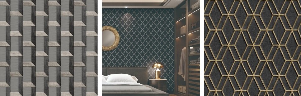 Слева направо: обои DID Magic Garden RMG2304-4, обои DID Magic Garden RMG2302-3, обои DID Magic Garden RMG2303-4.